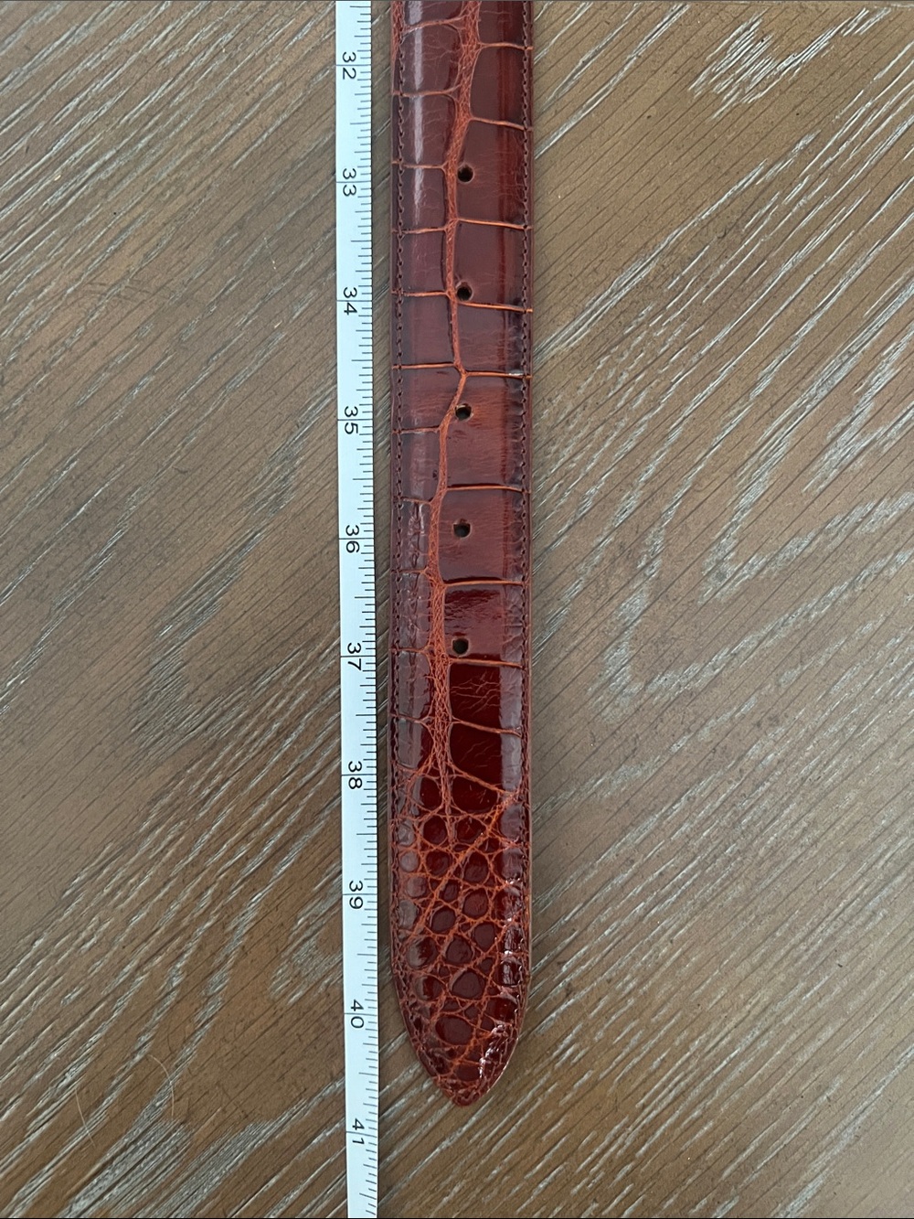 Cole Haan Men's American Alligator Leather Belt Cognac Oxblood Size 34 - Picture 16 of 16